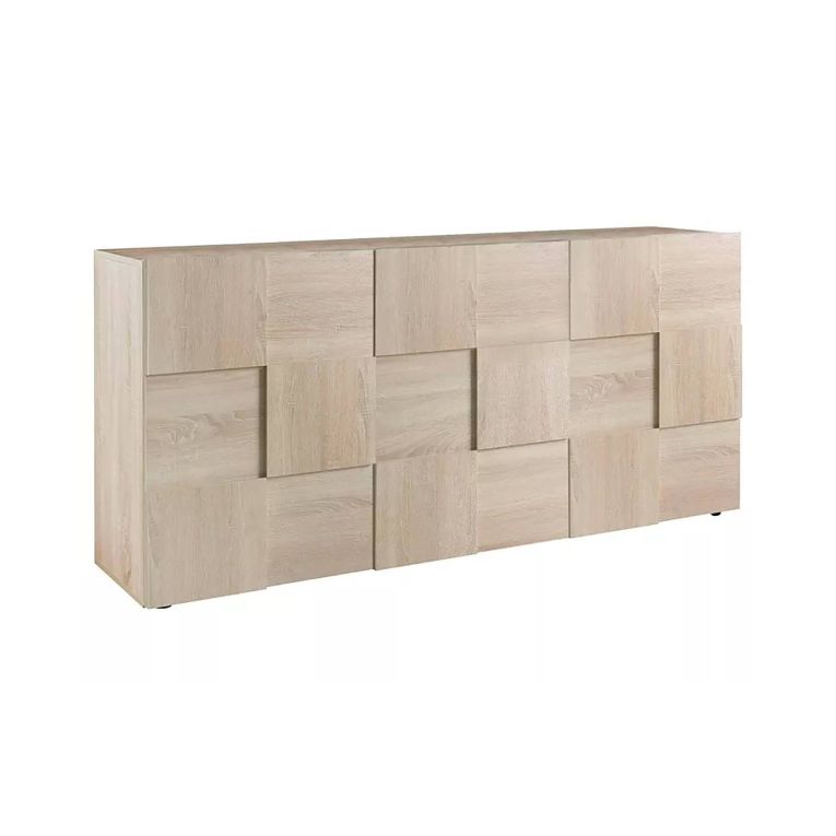 Credenza Segrino, Buffet da soggiorno, Madia da salotto, Dispensa da cucina, Made in Italy, 181x43 h84 cm, Rovere