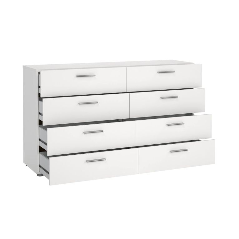 Credenza Solene, Buffet da soggiorno, Madia da salotto, Dispensa da cucina, 40x140 h82 cm, Bianco