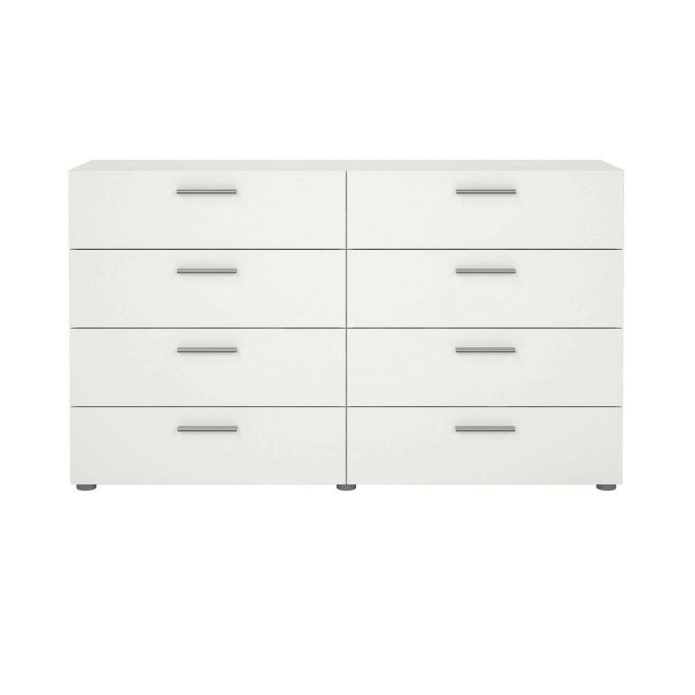 Credenza Solene, Buffet da soggiorno, Madia da salotto, Dispensa da cucina, 40x140 h82 cm, Bianco