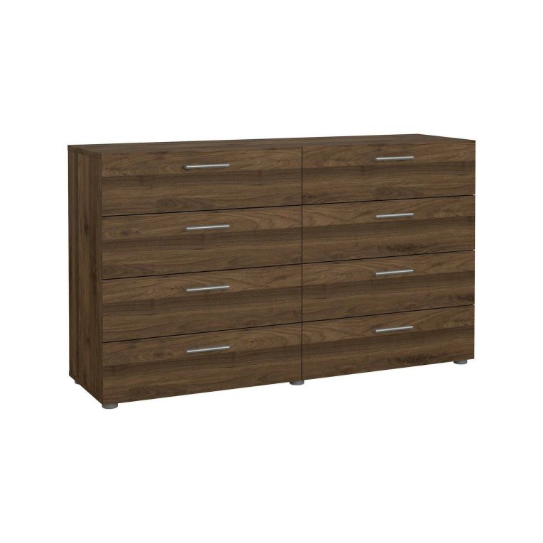 Credenza Solene, Buffet da soggiorno, Madia da salotto, Dispensa da cucina, 40x140 h82 cm, Noce
