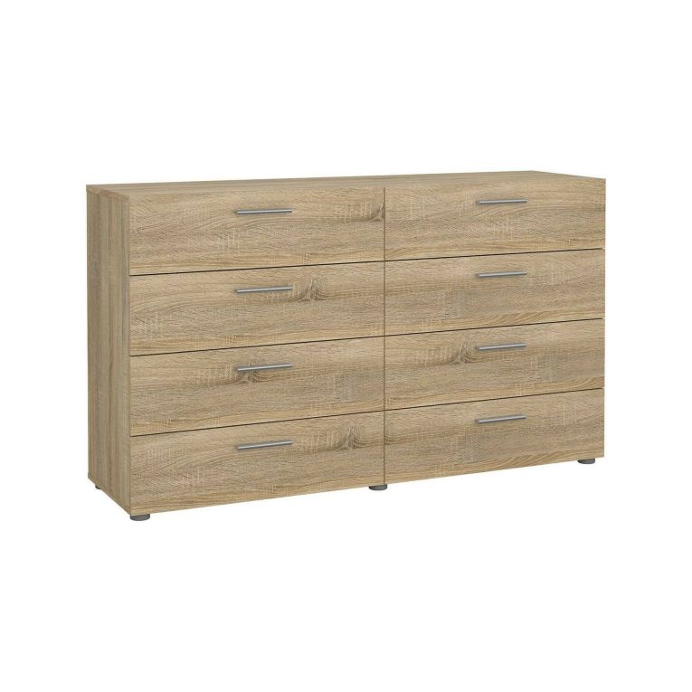 Credenza Solene, Buffet da soggiorno, Madia da salotto, Dispensa da cucina, 40x140 h82 cm, Quercia