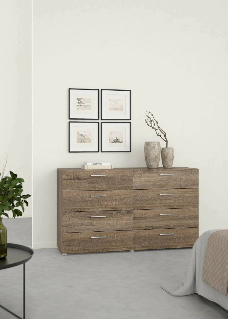 Credenza Solene, Buffet da soggiorno, Madia da salotto, Dispensa da cucina, 40x140 h82 cm, Rovere