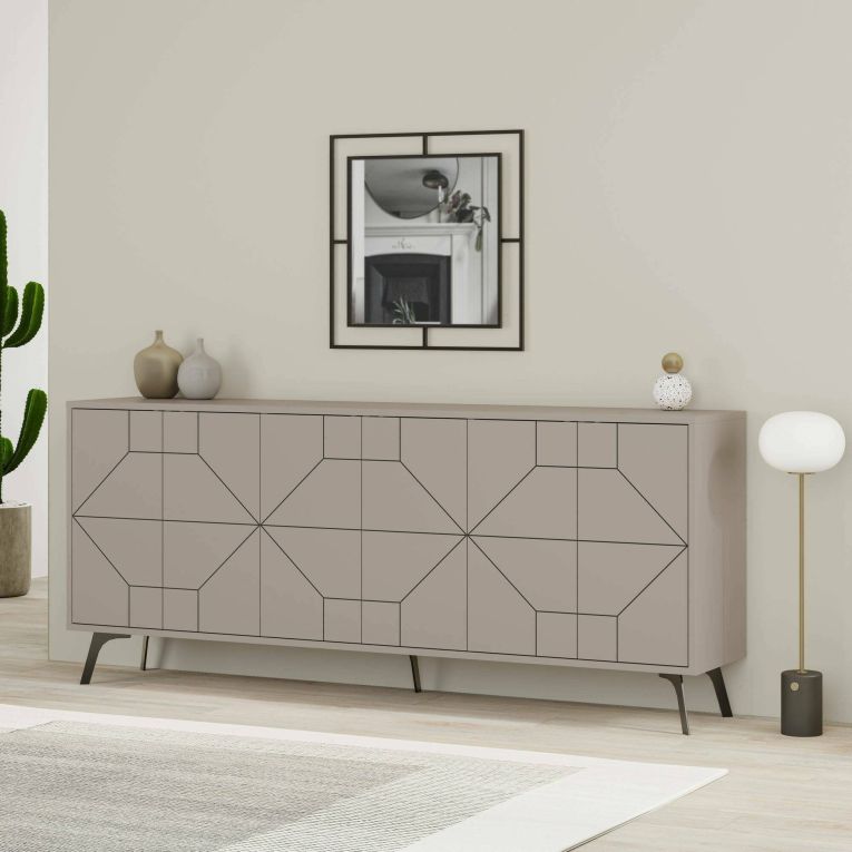 Credenza tortora 184x35x77h cm 6 ante - Africo
