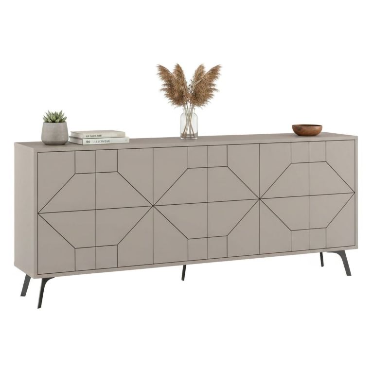 Credenza tortora 184x35x77h cm 6 ante - Africo