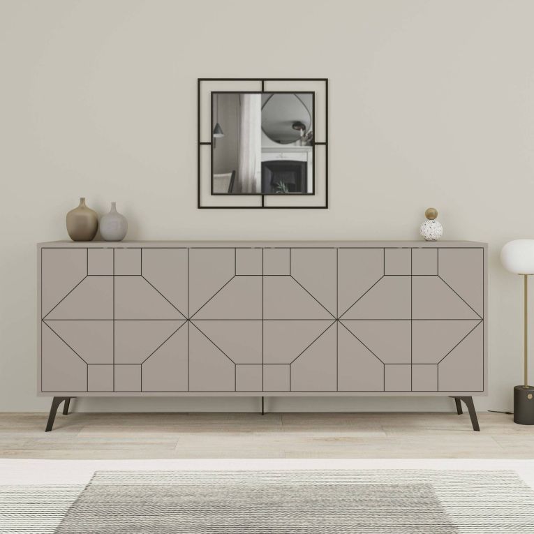 Credenza tortora 184x35x77h cm 6 ante - Africo