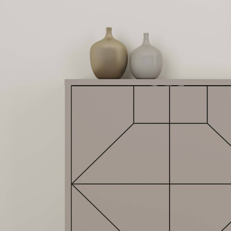 Credenza tortora 184x35x77h cm 6 ante - Africo