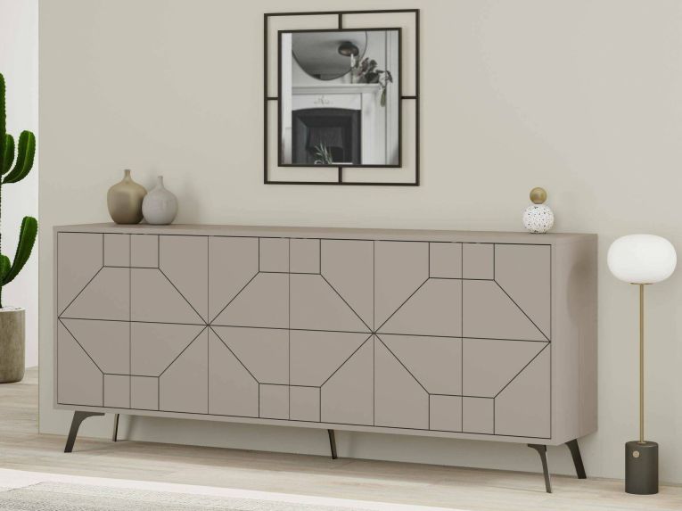 Credenza tortora 184x35x77h cm 6 ante - Africo