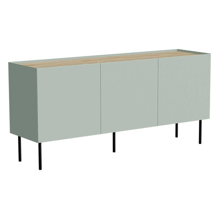 Credenza verde e rovere 150x40x70h cm 3 ante - Verrone