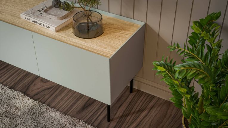 Credenza verde e rovere 200x40x70h cm 4 ante - Sagrado