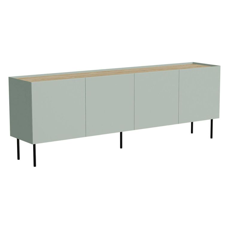 Credenza verde e rovere 200x40x70h cm 4 ante - Sagrado
