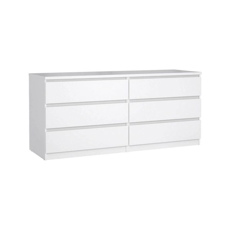 Credenza Victoire, Buffet da soggiorno, Madia da salotto, Dispensa da cucina, 50x154 h68 cm, Bianco