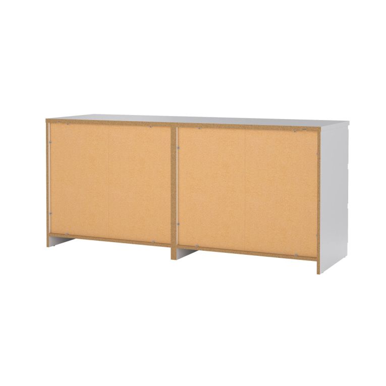 Credenza Victoire, Buffet da soggiorno, Madia da salotto, Dispensa da cucina, 50x154 h68 cm, Bianco