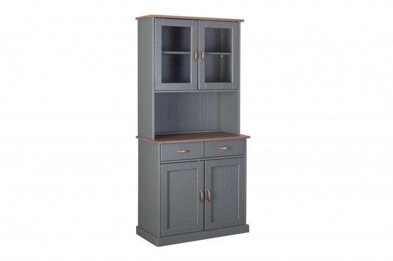 Credenza Wolfsburg, Buffet da soggiorno, Madia da salotto, Dispensa da cucina, 90x45 h191 cm, Grigio