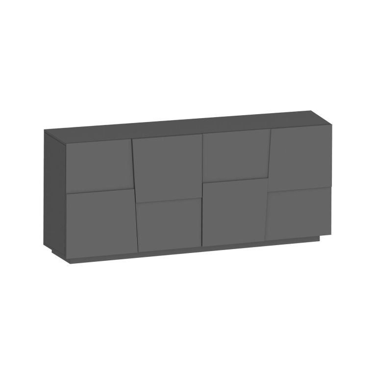 Credenza Yago, Buffet da soggiorno, Madia da salotto moderna con 4 ante, 200x44h86 cm, Antracite