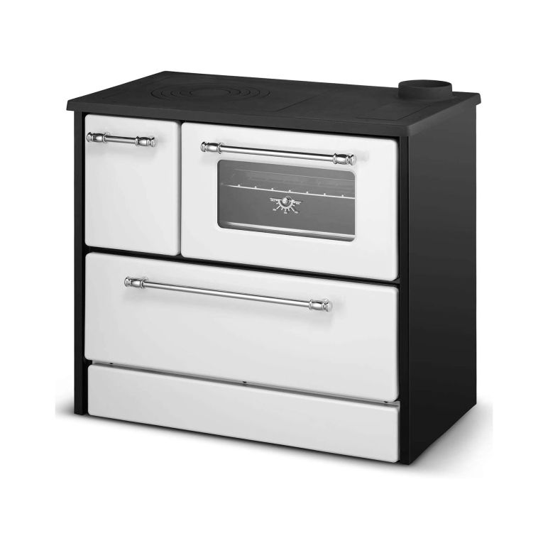 Cucina a legna in metallo bianca e nera 87x51x79h cm - Andalo