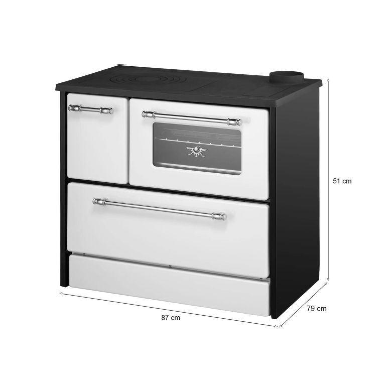 Cucina a legna in metallo bianca e nera 87x51x79h cm - Andalo