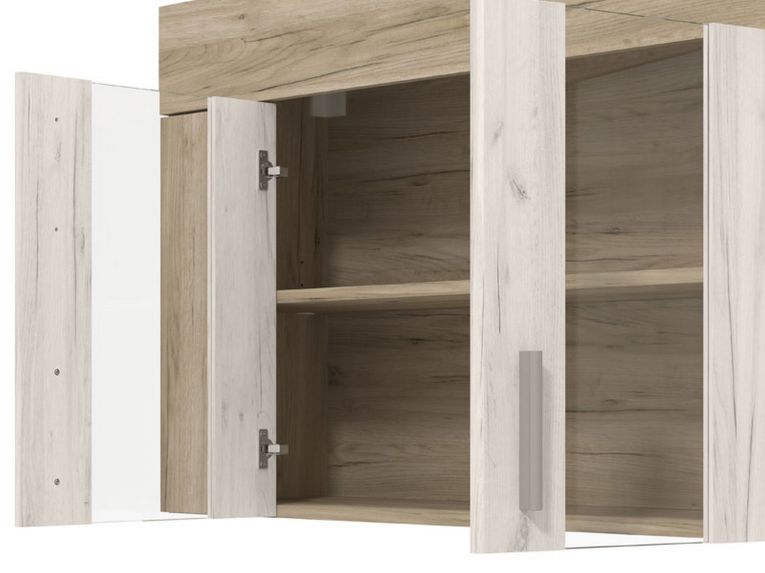 Cucina Beige Marrone Rovere Con cassetto, Elettrodomestici non inclusi, 8 Ante - Interamna