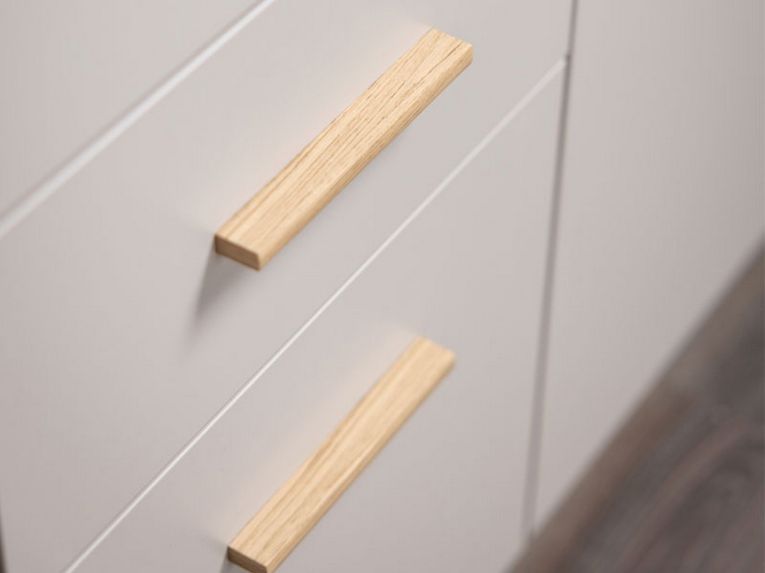 Cucina Beige Marrone Rovere Nodi Con cassetti, Elettrodomestici non inclusi, 9 Ante - Ghemme
