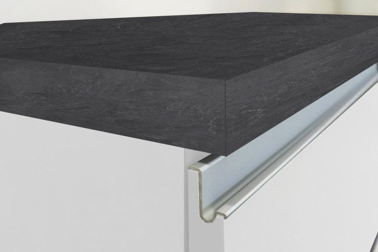 Cucina Bianco Lucido Grigio Ardesia Con cassetti, Elettrodomestici non inclusi, Modulabile Made in Italy - Attiko