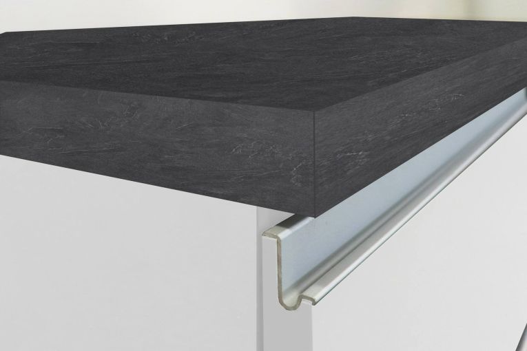Cucina Bianco Lucido Grigio Ardesia Con cassetti, Elettrodomestici non inclusi, Modulabile Made in Italy - Fonti