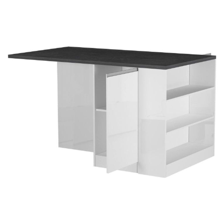 Cucina Bianco Lucido Grigio Ardesia Modulabile Con cassetti, Elettrodomestici non inclusi, Made in Italy - Balme