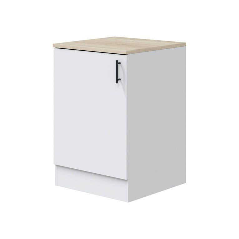 Cucina Bianco Marrone Rovere Con cassetti, Elettrodomestici non inclusi, Apertura Battente, Scorrevole - Zafrena
