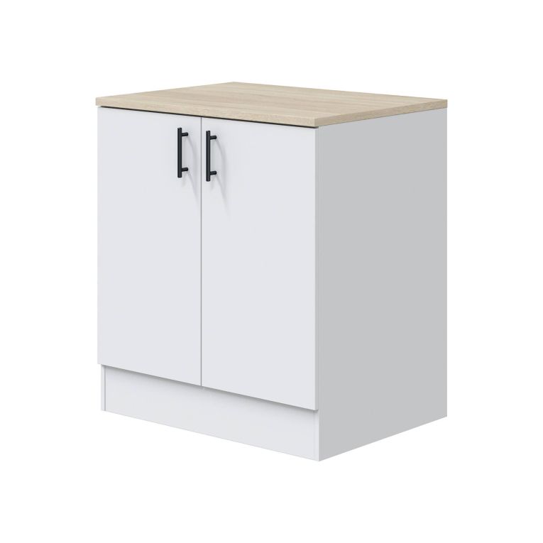 Cucina Bianco Marrone Rovere Con cassetti, Elettrodomestici non inclusi - Silphora