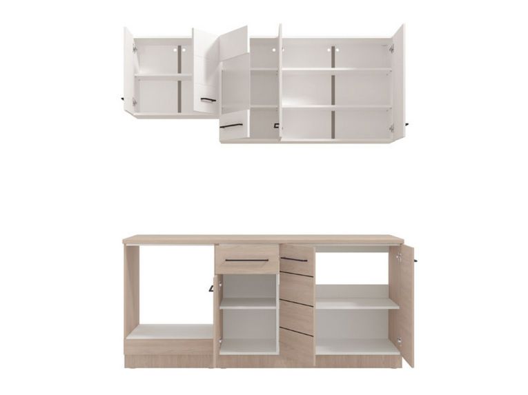 Cucina Bianco Marrone Rovere Con cassetto e Ante, Elettrodomestici non inclusi - Colombo