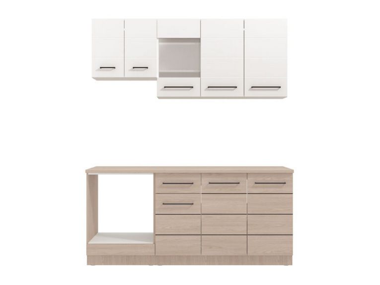 Cucina Bianco Marrone Rovere Con cassetto e Ante, Elettrodomestici non inclusi - Colombo