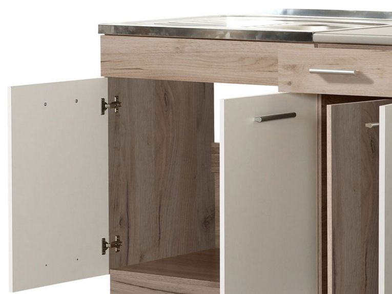 Cucina Bianco Marrone Rovere Con cassetto, Elettrodomestici non inclusi, 10 Ante - Bornago