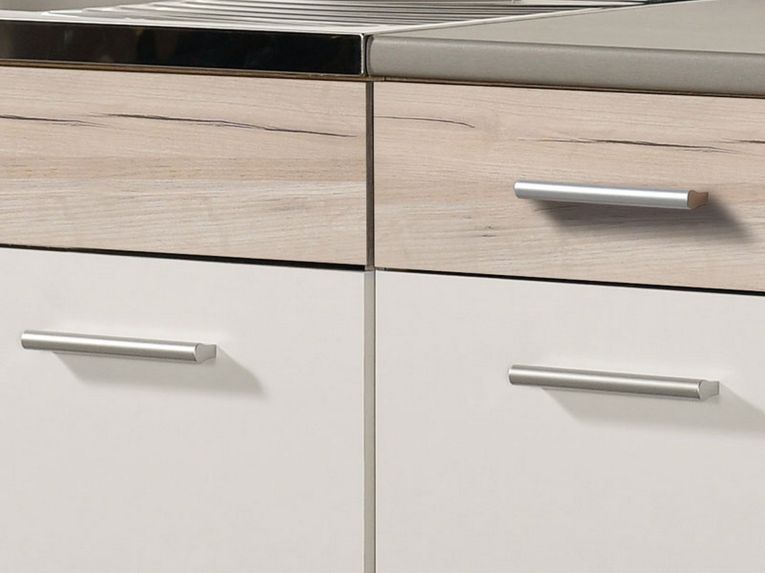Cucina Bianco Marrone Rovere Con cassetto, Elettrodomestici non inclusi, 6 Ante - Lanzo