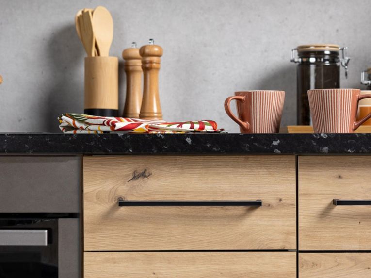 Cucina Bianco Marrone Rovere Con cassetto, Elettrodomestici non inclusi, 8 Ante - Colombo