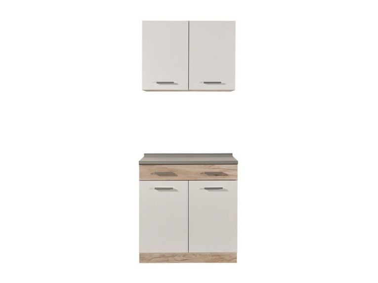 Cucina Bianco Marrone Rovere Con cassetto, Elettrodomestici non inclusi, Apertura Battente, Scorrevole - Garessio