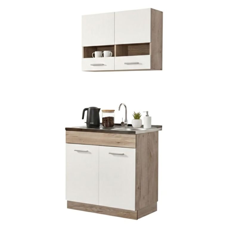 Cucina Bianco Marrone Rovere Elettrodomestici non inclusi - Taurano