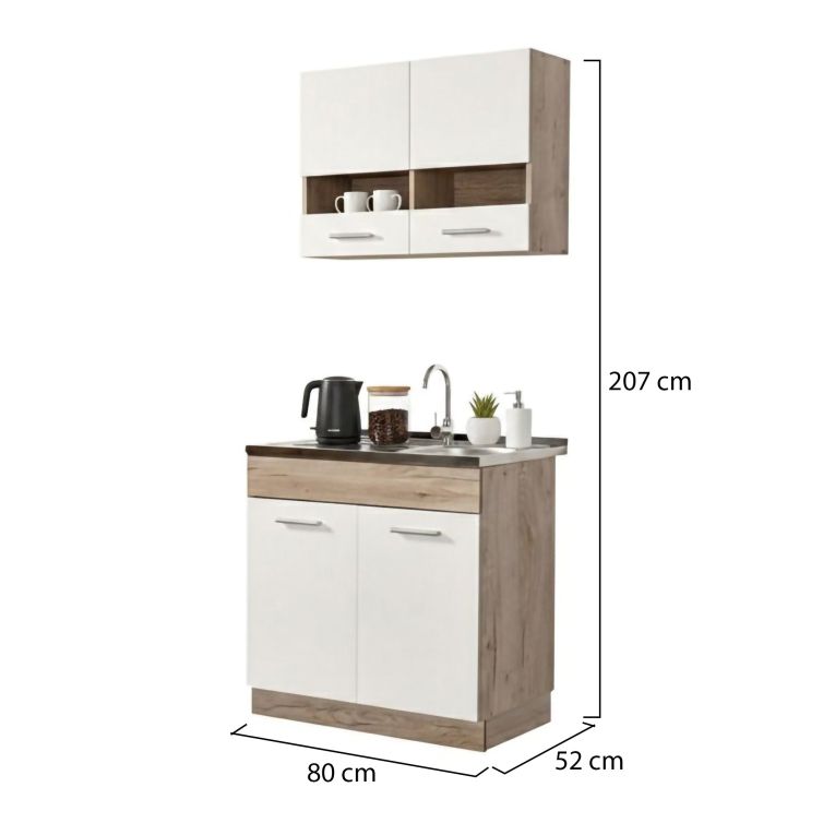 Cucina Bianco Marrone Rovere Elettrodomestici non inclusi - Taurano