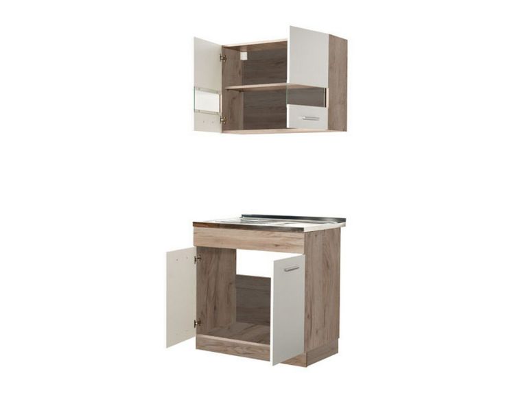 Cucina Bianco Marrone Rovere Elettrodomestici non inclusi - Taurano