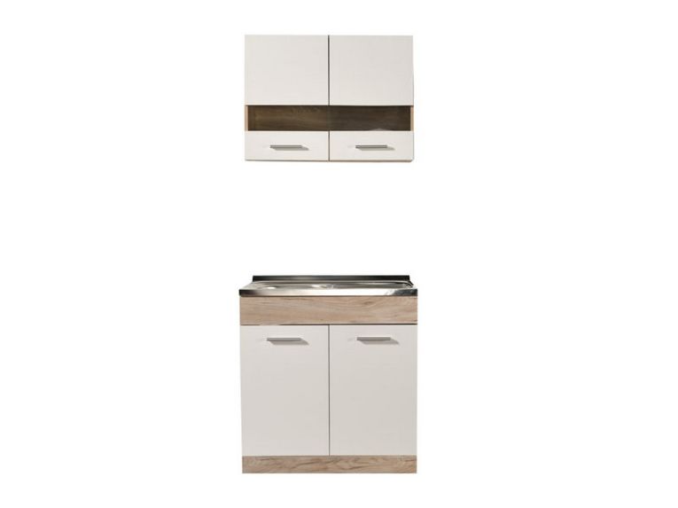 Cucina Bianco Marrone Rovere Elettrodomestici non inclusi - Taurano