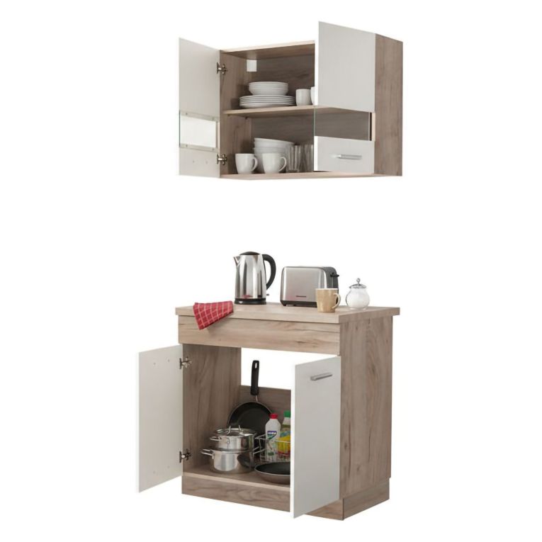 Cucina Bianco Marrone Rovere Elettrodomestici non inclusi - Taurano