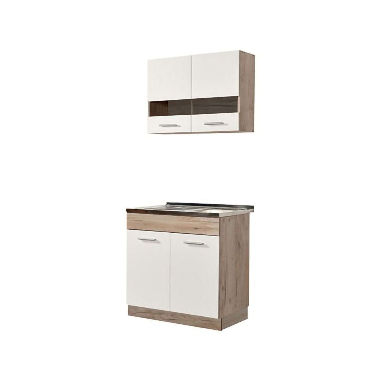 Cucina Bianco Marrone Rovere Elettrodomestici non inclusi - Taurano