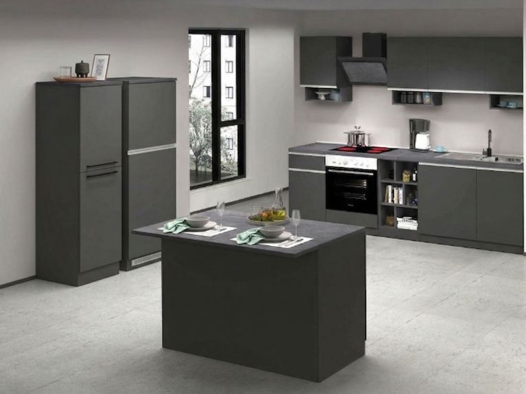 Cucina Grigio Ardesia Grigio Ardesia Con cassetti, Elettrodomestici non inclusi, Kit Made in Italy - Arlo