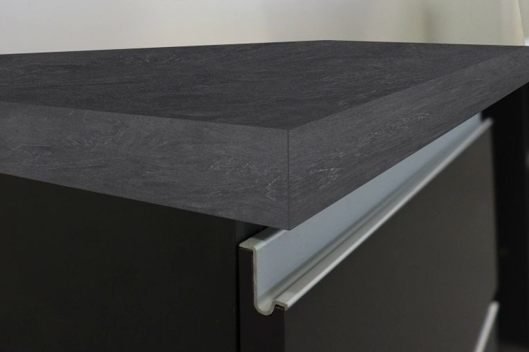 Cucina Grigio Ardesia Grigio Ardesia Con cassetti, Elettrodomestici non inclusi, Modulabile Made in Italy - Attiko