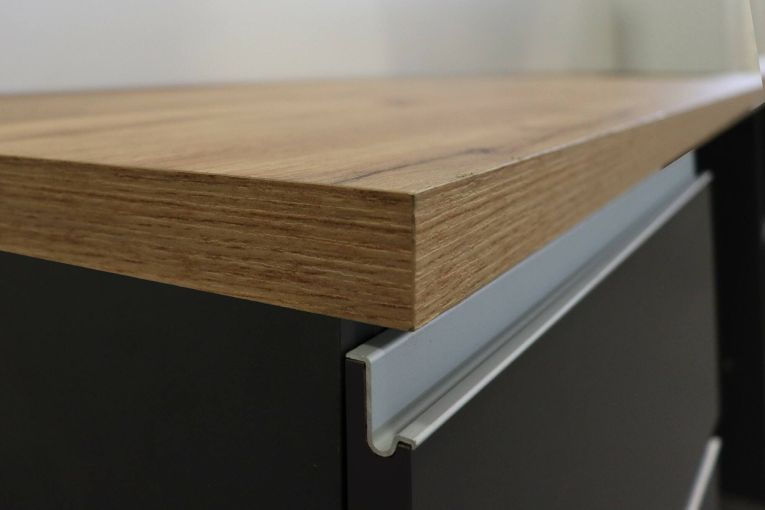 Cucina Grigio Ardesia Marrone Rovere Con cassetti, Elettrodomestici non inclusi, 5 Ante Made in Italy - Fonti