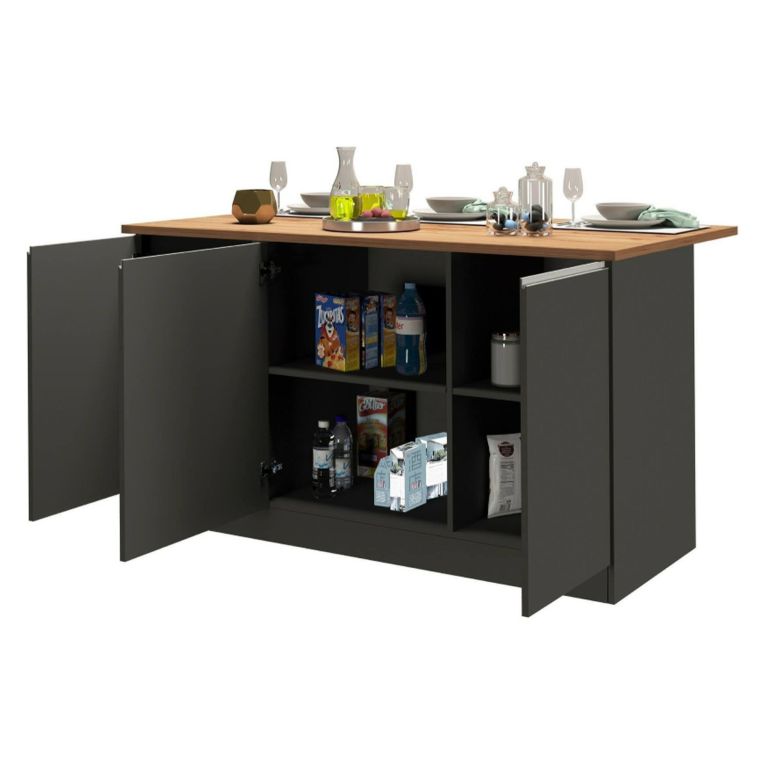 Cucina Grigio Ardesia Marrone Rovere Con cassetti, Elettrodomestici non inclusi, Kit Made in Italy - Appiah