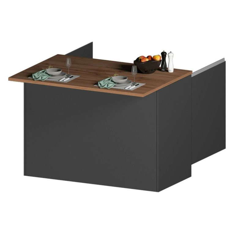 Cucina Grigio Ardesia Marrone Rovere Con cassetti, Elettrodomestici non inclusi, Modulabile Made in Italy - Appiah