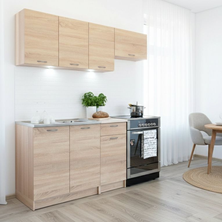 Cucina Marrone Rovere Modulabile Con cassetto, Elettrodomestici non inclusi - Sora