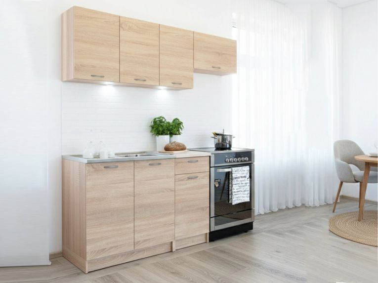 Cucina Marrone Rovere Modulabile Con cassetto, Elettrodomestici non inclusi - Sora