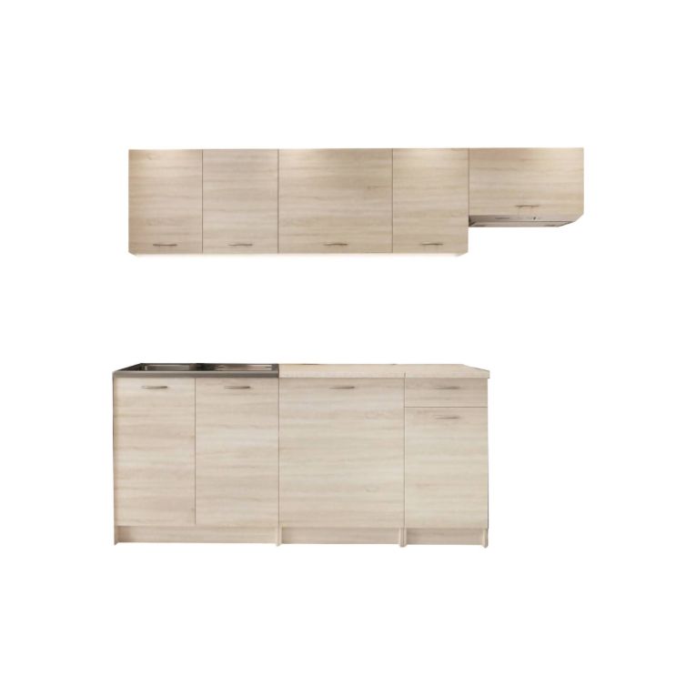 Cucina Marrone Rovere Modulabile Con cassetto, Elettrodomestici non inclusi - Urzulei