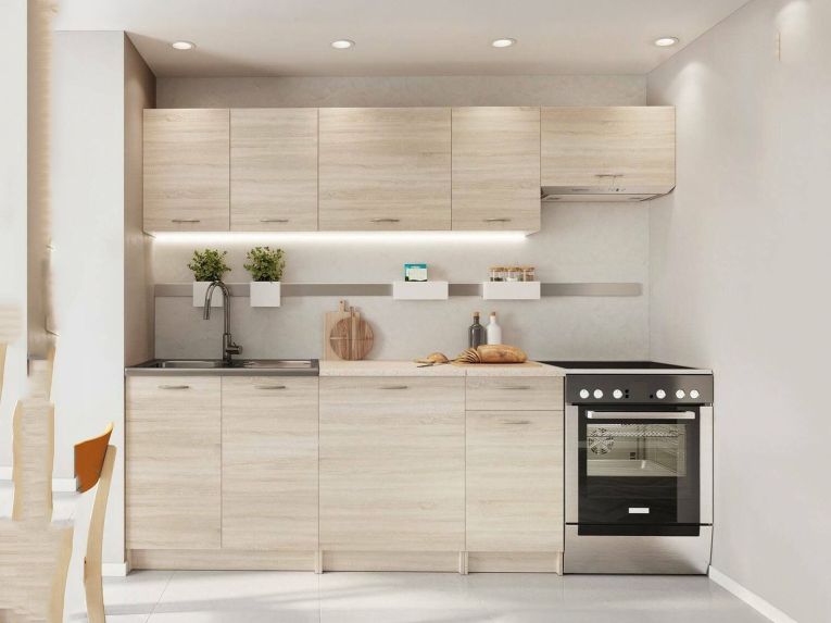 Cucina Marrone Rovere Modulabile Con cassetto, Elettrodomestici non inclusi - Urzulei
