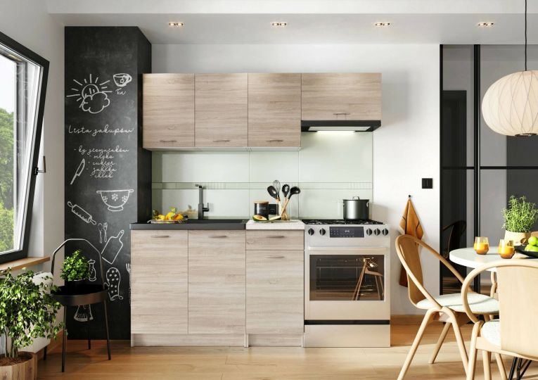 Cucina Marrone Rovere Modulabile un Cassetto, 3 Ripiani - Sora