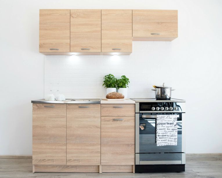 Cucina Marrone Rovere Modulabile un Cassetto, 3 Ripiani - Sora